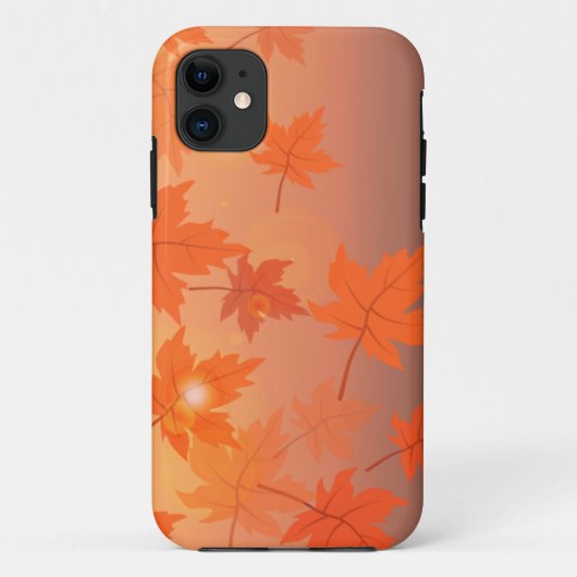 Coques Case-Mate iPhone Design d'automne avec feuilles d'érable et effet b (Dos)
