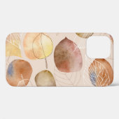 Coques Case-Mate iPhone Design d'automne de feuille d'aquarelle graphique (Verso (horizontal))