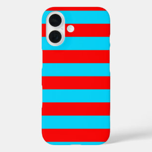Coques iPhone 16 Design de bandes rouges et bleues