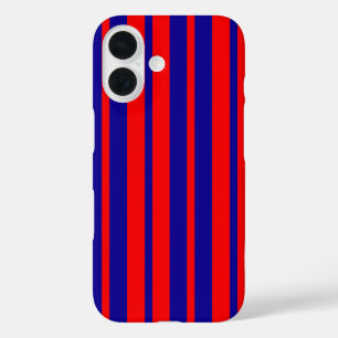 Coques iPhone 16 Design de bandes rouges et bleues