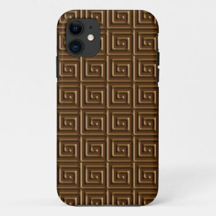 Coque Case-Mate Pour iPhone Design de clé grecque - chocolat noir