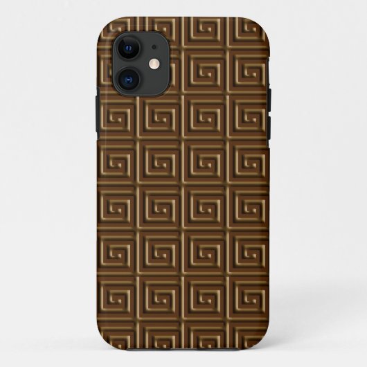 Coques Case-Mate iPhone Design de clé grecque - chocolat noir (Dos)