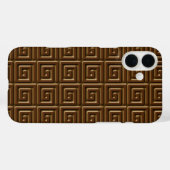 Coques Case-Mate iPhone Design de clé grecque - chocolat noir (Verso (horizontal))