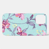 Coques Case-Mate iPhone design de fleur illustration textile art, arrière (Verso (horizontal))
