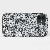 Coques Case-Mate iPhone Design de fleurs - Blanc sur Noir.pdf (Dos (Horizontal))