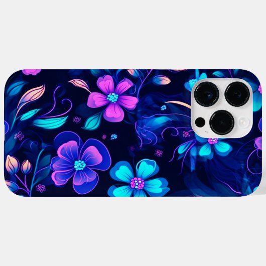 COQUES Case-Mate iPhone DESIGN DE FLEURS BLEUES PROFONDES (Verso (horizontal))