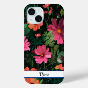 Coque Pour iPhone 15 Design de fleurs Cosmos rose