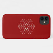 Coques Case-Mate iPhone Design de flocon de neige en rouge foncé et blanc. (Dos (Horizontal))