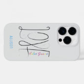 Coques Case-Mate iPhone Design de garde couleur d'amour écrit (Verso (horizontal))