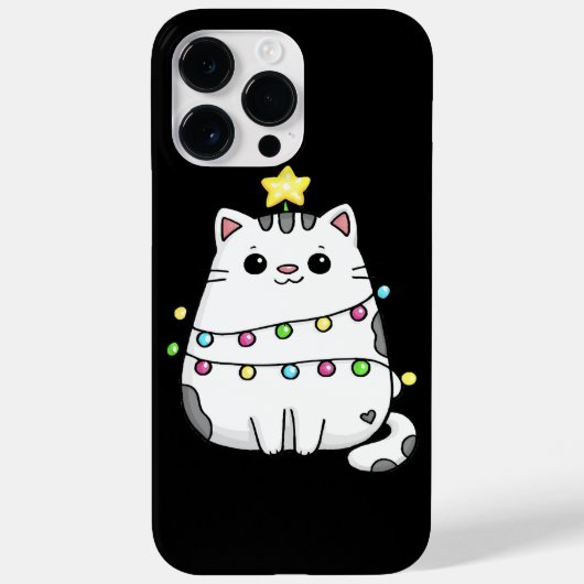 Coques Case-Mate iPhone Design de Noël de chat mignon (Verso)