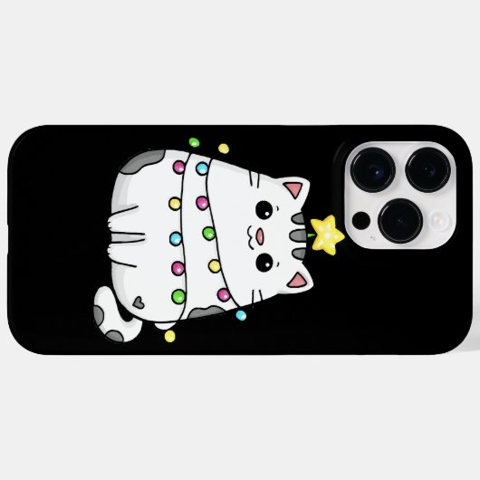 Coques Case-Mate iPhone Design de Noël de chat mignon (Verso (horizontal))