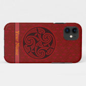 Coques Case-Mate iPhone Design de spirale d'art celtique rouge sur un iPod (Dos (Horizontal))