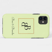 Coques Case-Mate iPhone Design de texte de monogrammes noirs élégant (Dos (Horizontal))