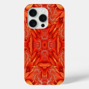 Coque iPhone 15 Pro Design délicat de la plume fractée - rouge