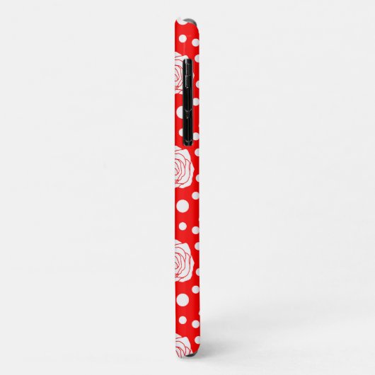 Coques Case-Mate iPhone Design d'illustrations florales Pois en rouge blan (Dos/Gauche)