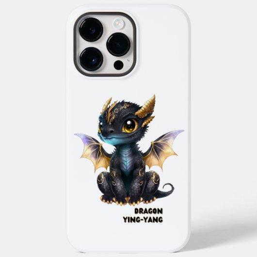 Coques Case-Mate iPhone Design Dragon Noir (Verso)