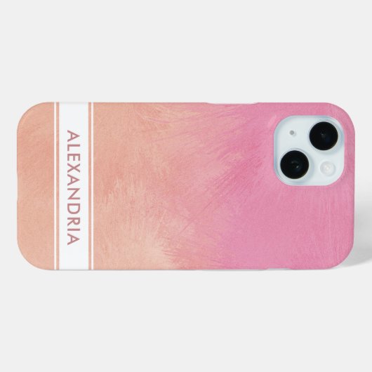 Coques Case-Mate iPhone Design Dreamy Abstrait Chic Cute Peach Blush Rose (Verso (horizontal))