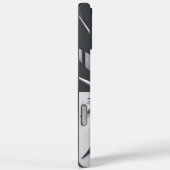 Coques Case-Mate iPhone Design élégant de fleurs noir et gris (Verso / Droite)