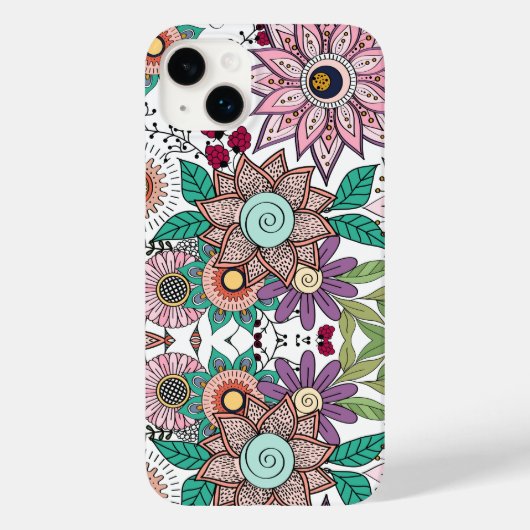 Coques Case-Mate iPhone Design élégant doodé fleuri design dynamique (Verso)