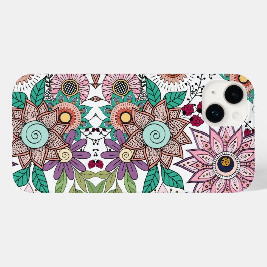 Coques Case-Mate iPhone Design élégant doodé fleuri design dynamique (Verso (horizontal))