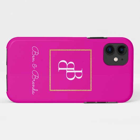 Coques Case-Mate iPhone Design élégant en monogrammes blancs (Dos (Horizontal))