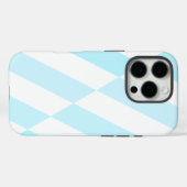 Coques Case-Mate iPhone Design en bande en bleu clair et blanc (Verso (horizontal))