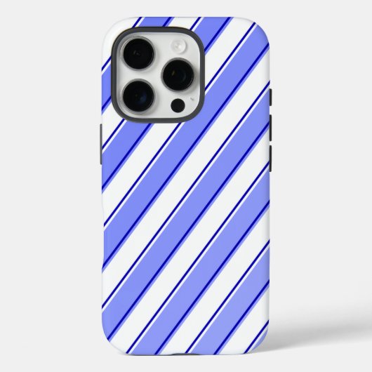 Coques Case-Mate iPhone Design en bande en bleu et blanc (Verso)