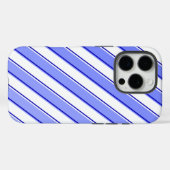Coques Case-Mate iPhone Design en bande en bleu et blanc (Verso (horizontal))