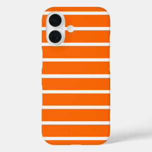 Coques iPhone 16 Design en bandes orange et blanc