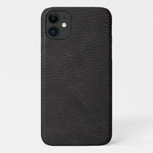 Coques Case-Mate iPhone Design en cuir noir texturé (Dos)