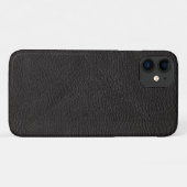 Coques Case-Mate iPhone Design en cuir noir texturé (Dos (Horizontal))