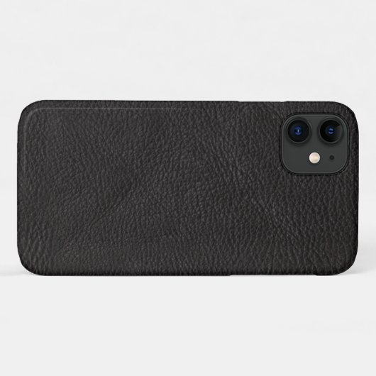 Coques Case-Mate iPhone Design en cuir noir texturé (Dos (Horizontal))