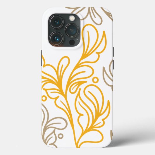 Coques Case-Mate iPhone Design en feuille Boho d'or (Verso)