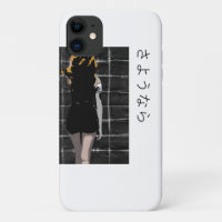 Design en forme de manga avec au revoir mot en jap