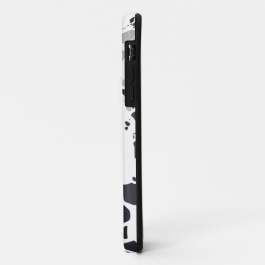 Coques Case-Mate iPhone design en terrazzo noir et gris (Dos/Gauche)
