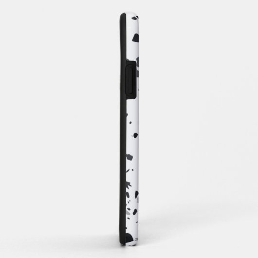 Coques Case-Mate iPhone design en terrazzo noir et gris (Dos/Droite)