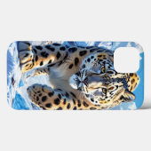 Coques Case-Mate iPhone Design Esthétique Félin Élégant d'Hiver (Verso (horizontal))