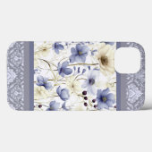 Coques Case-Mate iPhone Design floral à ressort multi-bleu (Verso (horizontal))
