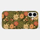 Coques Case-Mate iPhone Design floral bohème dans les tons de terre (Verso (horizontal))