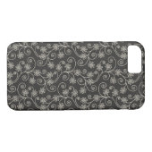 Coques Case-Mate iPhone design floral noir et blanc (Dos (Horizontal))
