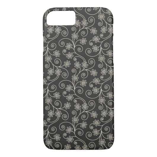 Coques Case-Mate iPhone design floral noir et blanc (Dos)