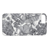 Coques Case-Mate iPhone Design floral noir et blanc (Dos (Horizontal))