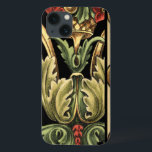 iPhone 13 Coque Design floral ornemental aux frontières noires<br><div class="desc">Une peinture ornementale au design floral attrayant entourée de frises noires. Les couleurs vert et rouge saute de l'impression grâce à l'arrière - plan noir. Quel effet cela aurait-il sur votre mur ? Achetez-le et découvrez !</div>
