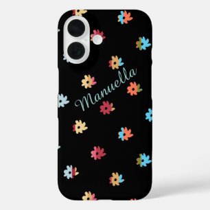 Coques iPhone 16 design floral personnalisé . fleurs colorées