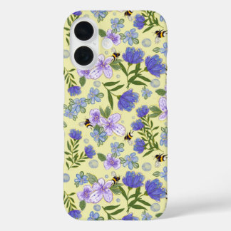 Coques iPhone 16 Design floral pour IPhone 16 en jaune doux