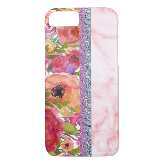 Coques Case-Mate iPhone Design floral rose (Dos)