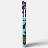 Coques Case-Mate iPhone Design floral rose, bleu et noir (Verso / Gauche)