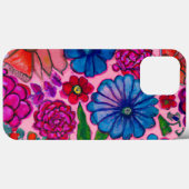 Coques Case-Mate iPhone Design floral rose et bleu (Verso (horizontal))