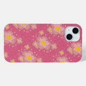 Coques Case-Mate iPhone Design floral rose et jaune (Verso (horizontal))