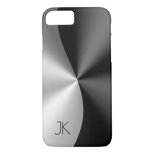 Coques Case-Mate iPhone Design géométrique en métal noir et argent (Dos)